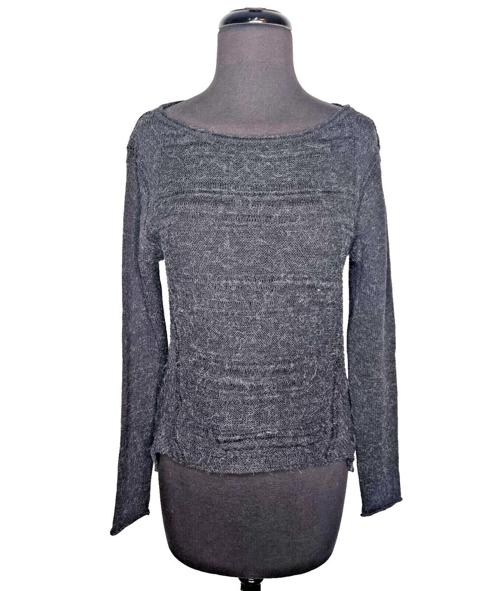 Anthropologie MOTH Small Charcoal Gray Wool Alpaca Blend Hi Low Sweater